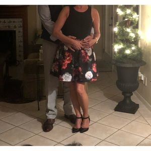 X scape Floral Print Fit & Flare Dress